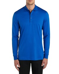 Bugatchi Long Sleeve Cotton Polo In Classic Blue At Nordstrom