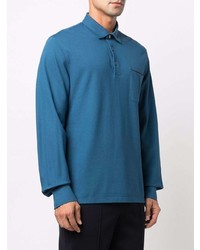 Ermenegildo Zegna Long Sleeve Cotton Polo Shirt