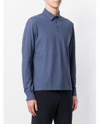 Zanone Long Sleeve Fitted Polo Top