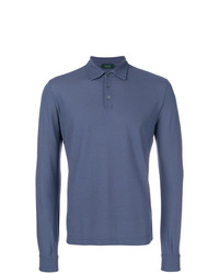 Zanone Long Sleeve Fitted Polo Top