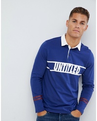 Burton Menswear Long Sleeve Rugby Shirt In Blue