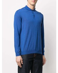 Malo Longsleeved Cashmere Silk Polo Shirt