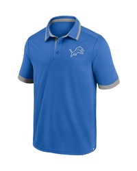 FANATICS Branded Blue Detroit Lions Tipped Polo