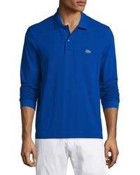 Lacoste Classic Long Sleeve Piqu Polo Shirt Steamship Blue