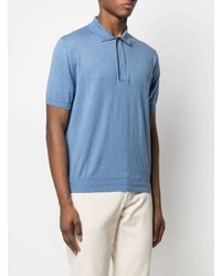 Canali Cotton Zipped Polo Shirt