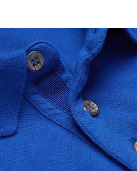Canali Distressed Stretch Cotton Piqu Polo Shirt