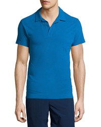 Orlebar Brown Felix Johnny Collar Short Sleeve Polo Shirt Butterfly Blue