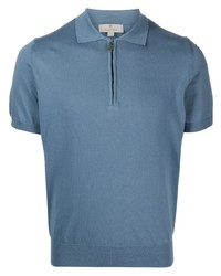 Canali Half Zip Cotton Polo Shirt