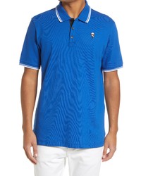 KARL LAGERFELD PARIS Head Patch Polo Shirt In Blue At Nordstrom