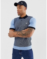 Fred Perry Knitted Polo In Blue