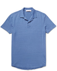 Orlebar Brown Massey Slim Fit Open Collar Slub Cotton Jersey Polo Shirt