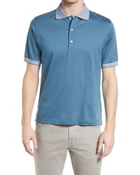 Scott Barber Mercerized Cotton Polo Shirt In Teal At Nordstrom