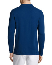 Michael Kors Michl Kors Long Sleeve Pique Polo Shirt Blue
