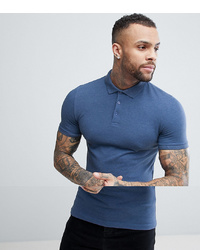 ASOS DESIGN Muscle Fit Pique Polo In Blue