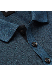 Hugo Boss Phillipson Slim Fit Mlange Cotton Piqu Polo Shirt