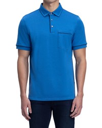 Bugatchi Pima Cotton Short Sleeve Polo Shirt In Classic Blue At Nordstrom