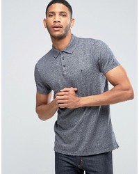 Jack Wills Polo Shirt In Jersey Marl In Navy