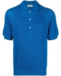 Laneus Ribbed Knit Cotton Polo Shirt