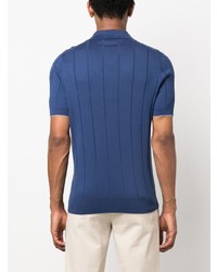 Brunello Cucinelli Ribbed Knit Short Sleeve Polo Shirt