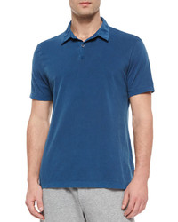 James Perse Short Sleeve Jersey Polo Shirt Slate