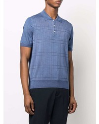 Canali Short Sleeve Knit Polo Shirt