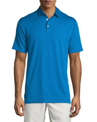 Peter Millar Short Sleeve Pique Polo Shirt Blue