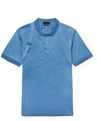 Alexander McQueen Slim Fit Harness Detailed Cotton And Silk Blend Polo Shirt
