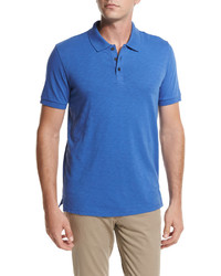 Vince Slub Cotton Polo Shirt Bright Blue