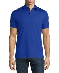 Ralph Lauren Snapzip Pique Polo Shirt Cobalt Blue