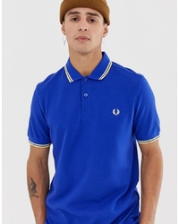 Fred Perry Twin Tipped Polo In Blue