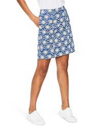 Blue Print A-Line Skirt