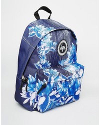 Hype Backpack In Navy Digital Floral Print