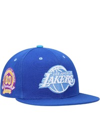 Mitchell & Ness Royal Los Angeles Lakers 60th Anniversary Color Flip Snapback Hat