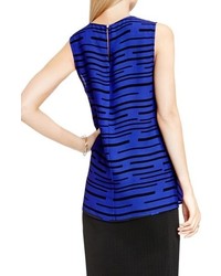 Vince Camuto Print Sleeveless Ruffle Front Blouse