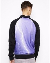Blood Brother Bomber Jacket With Printed Back Black