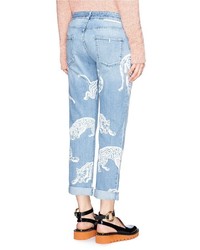 Stella McCartney Tiger Print Boyfriend Jeans