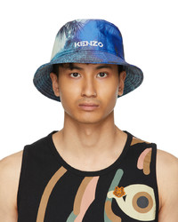 Kenzo Blue High Summer Tropical Graffiti Bucket Hat