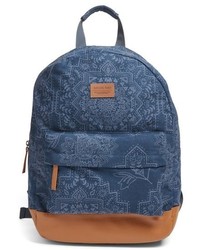 Blue Print Canvas Backpack