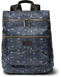 Blue Print Canvas Backpack