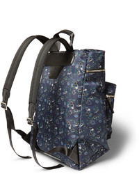 Paul Smith Logan Leather Trimmed Liberty Print Canvas Backpack