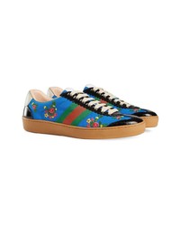 Gucci Nylon And Suede Web Sneakers