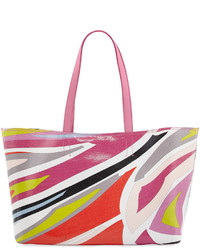 Emilio Pucci Lance Printed Canvas Beach Tote Bag