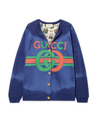 Gucci Printed Tie Dyed Cotton Jersey Cardigan