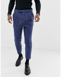 Twisted Tailor Harris Tweed Suit Trousers In Cropped Taper Fit