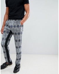 ASOS DESIGN Skinny Smart Trouser In Black Aztec Print