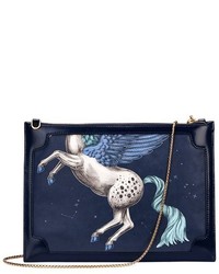 Aspinal of London Soho Double Sided Clutch In Pegasus Blue Moon Print