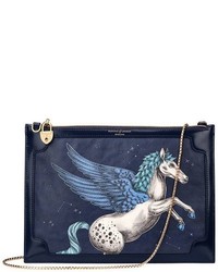 Aspinal of London Soho Double Sided Clutch In Pegasus Blue Moon Print