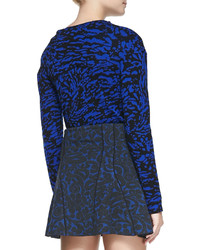 Veronica Beard Abstract Printed Mock Neck Pullover