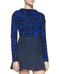 Veronica Beard Abstract Printed Mock Neck Pullover