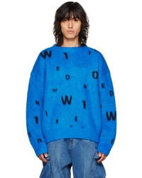 We11done Blue Lettering Sweater